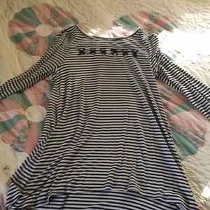 Black and white striped justice long sleeve